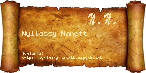 Nyilassy Nanett névjegykártya